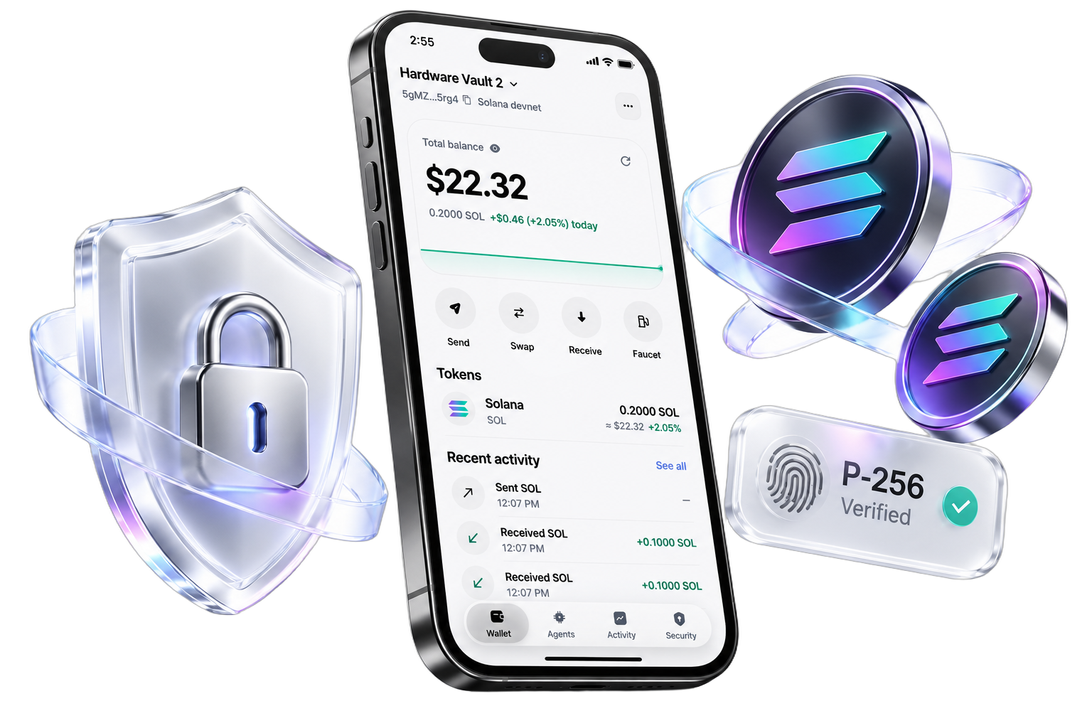Haptix Mobile Vault running on Solana Mobile